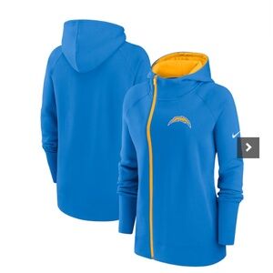 Nike Assymetrical (NFL Los Angeles Chargers) Women's Full-Zip Hoodie
